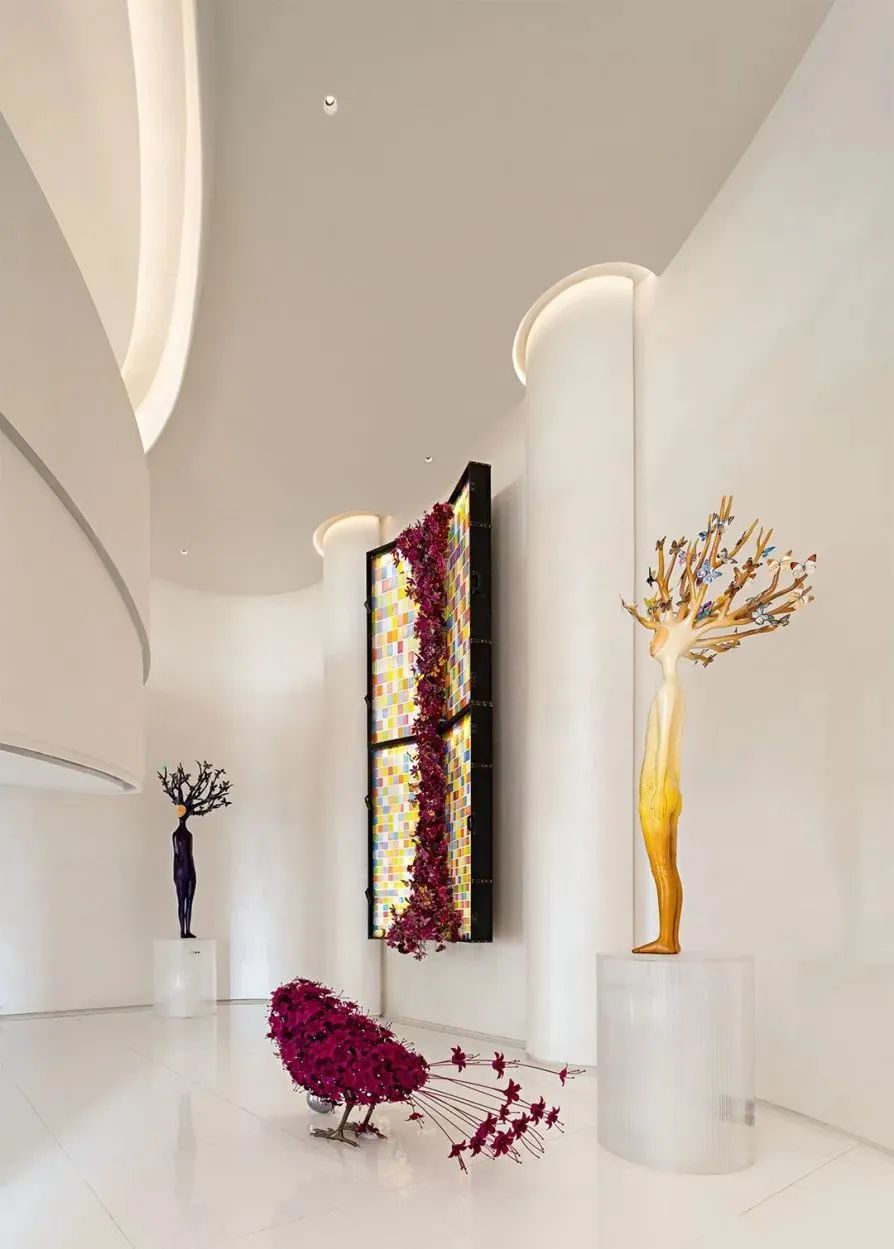 艺术涂料装修案例效果图:极简风格全屋艺术涂料墙面五层院墅